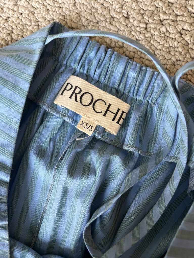 Proche Studio Penelope Sheath With Peplum Collar Xs/Small Lagoon Stripe — image 7 of 8
